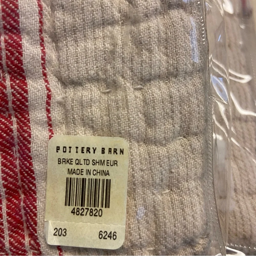 Pottery Barn Pillow Shams Brooke Patchwork Set Of 2 Linen Blend European New